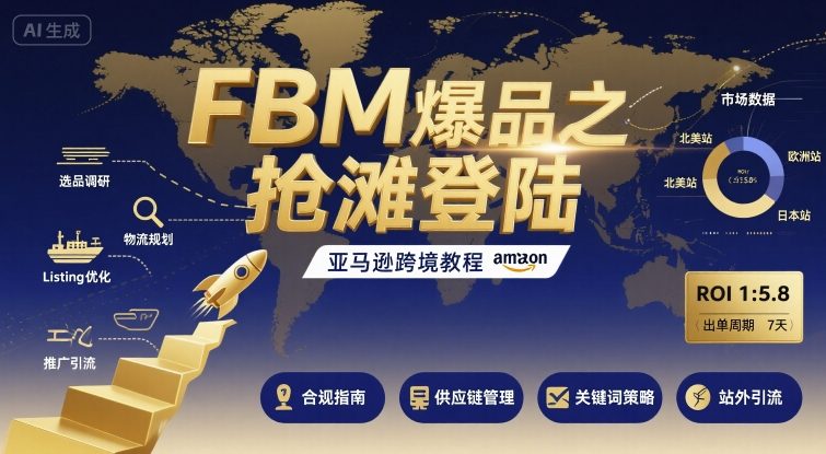 FBM爆品之抢滩登陆-亚马逊跨境教程-焱冰网创资源库