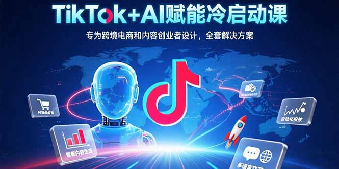 TikTok+AI赋能冷启动课:专为跨境电商和内容创业者设计,全套解决方案-焱冰网创资源库