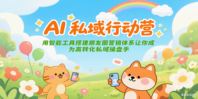 AI私域行动营:用智能工具搭建朋友圈营销体系让你成为高转化私域操盘手-焱冰网创资源库