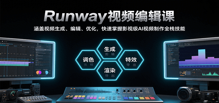 Runway视频编辑课,涵盖视频生成、编辑、优化,快速掌握影视级AI视频制作全栈技能-焱冰网创资源库
