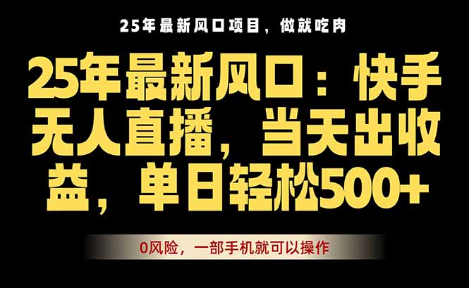 25年最新无人直播玩法，当天秒出单，一部手机就可操作-焱冰网创资源库