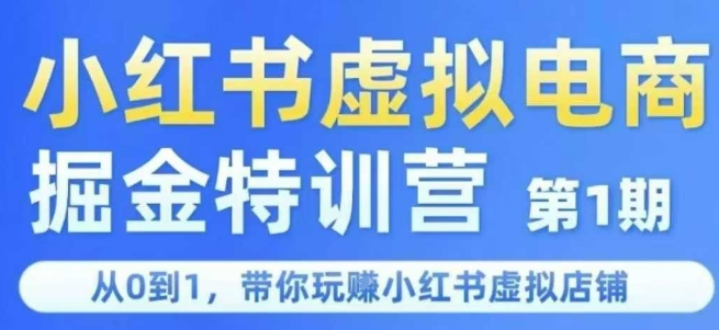 小红书虚拟电商掘金特训营第1期，从0到1，带你玩转小红书虚拟店铺-焱冰网创资源库