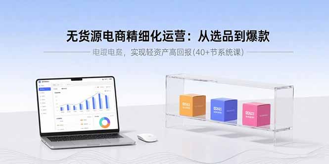 无货源电商精细化运营:从选品到爆款,实现轻资产高回报(40+节系统课-焱冰网创资源库