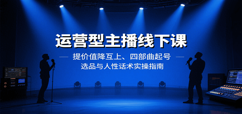 运营型主播线下课：提价值降互上、四部曲起号、选品与人性话术实操指南-焱冰网创资源库