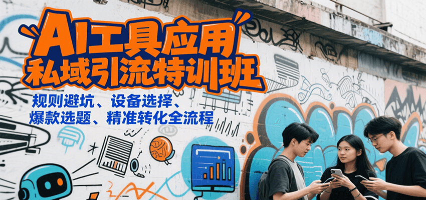 AI工具应用私域引流特训班，规则避坑、设备选择、爆款选题、精准转化全流程-焱冰网创资源库