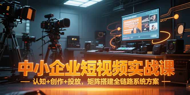 中小企业短视频实战课，认知+创作+投放，矩阵搭建全链路系统方案-焱冰网创资源库