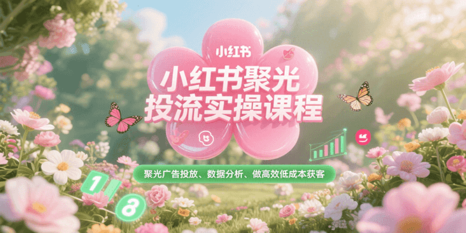 小红书聚光投流实操课程，聚光广告投放、数据分析、做高效低成本获客-焱冰网创资源库