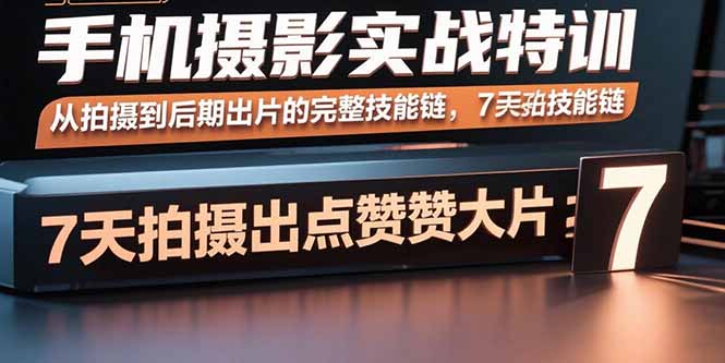 手机摄影实战特训，从拍摄到后期出片的完整技能链，7天拍出点赞大片-焱冰网创资源库