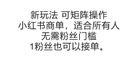 可矩阵操作,小红书商单新玩法,适合所有人,无需粉丝门槛,1粉丝也可以接单-焱冰网创资源库