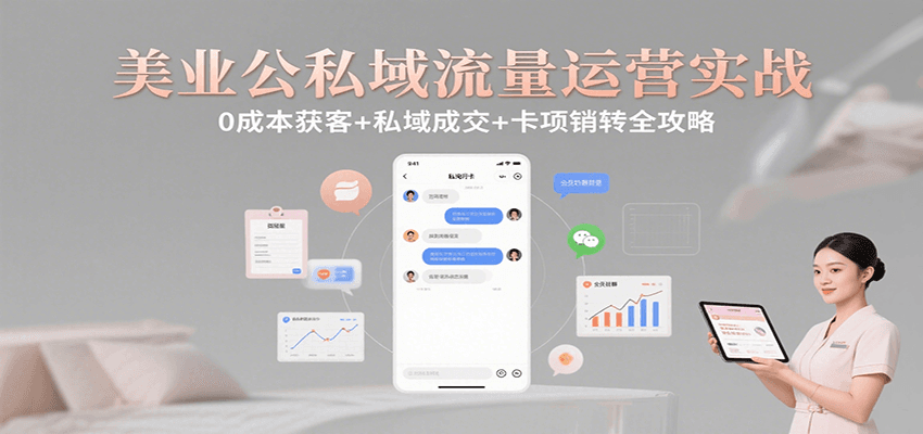 美业公私域流量运营实战：0成本获客+私域成交+卡项销转全攻略-焱冰网创资源库