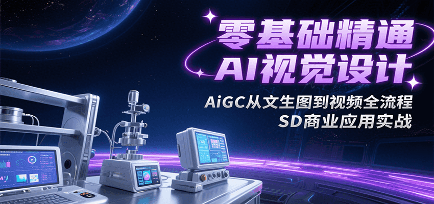 零基础精通AI视觉设计，AiGC从文生图到视频全流程，SD商业应用实战-焱冰网创资源库