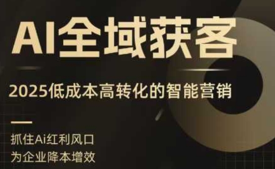 AI全域获客实训营,2025低成本高转化的智能营销,精准找客,高效营销-焱冰网创资源库