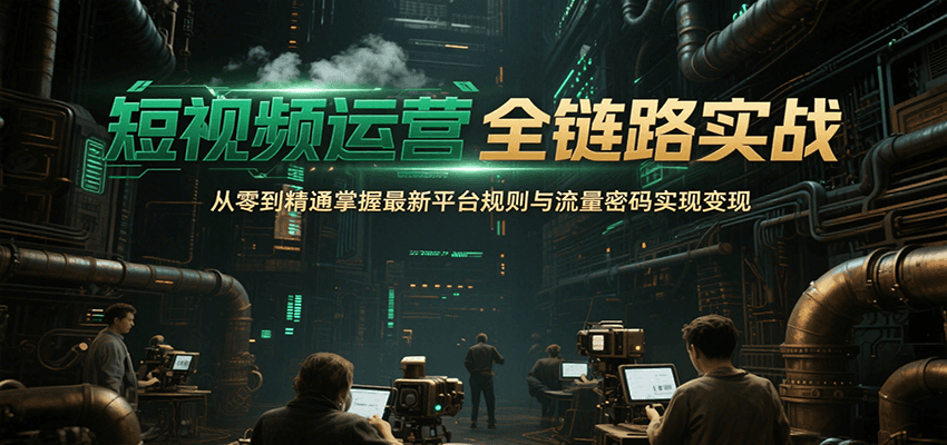 短视频运营全链路实战，从零到精通掌握最新平台规则与流量密码实现变现-焱冰网创资源库
