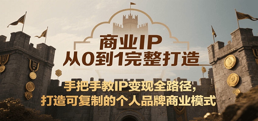 商业IP从0到1完整打造，手把手教IP变现全路径，打造可复制的个人品牌商业模式-焱冰网创资源库
