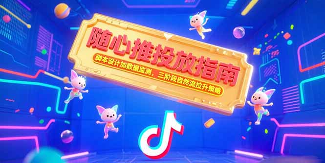 随心推投放指南，脚本设计加数据监测，三阶段自然流拉升策略-焱冰网创资源库