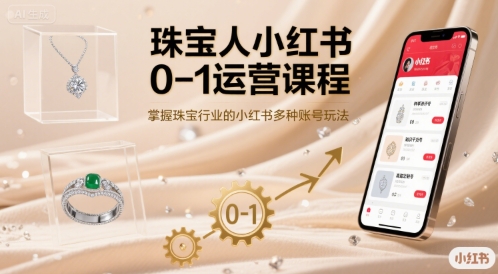 珠宝人小红书0-1运营课程,掌握珠宝行业的小红书多种账号玩法-焱冰网创资源库