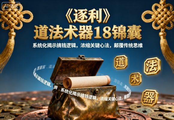 《逐利》道法术器18锦囊,系统化揭示搞钱逻辑,浓缩关键心法,颠覆传统思维-焱冰网创资源库