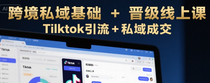 跨境私域基础+晋级线上课，Tilktok引流+私域成交-焱冰网创资源库