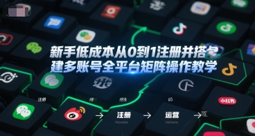 新手低成本从0到1注册并搭建多账号全平台矩阵操作教学,手机号-邮箱-IP-工具-焱冰网创资源库