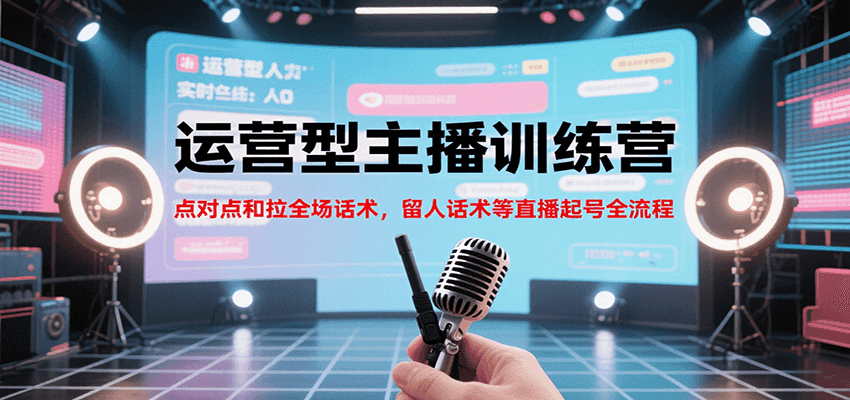 运营型主播训练营，点对点和拉全场话术，留人话术等直播起号全流程(更新7月)-焱冰网创资源库