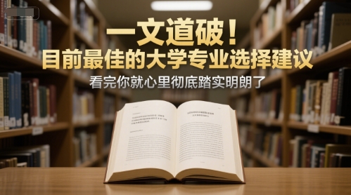 付费文章:一文道破!目前最佳的大学专业选择建议,看完你就心里彻底踏实明朗了-焱冰网创资源库
