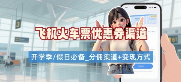 学生党必看！机票火车票优惠券申请渠道 + 项目打法，开学季节日速存-焱冰网创资源库
