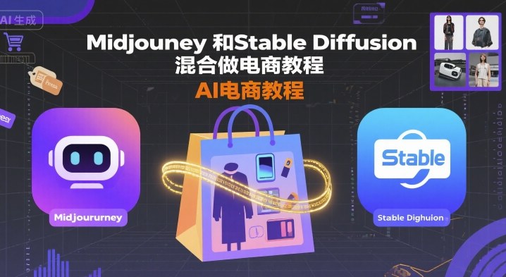 Midjourney和Stable Diffusion混合做电商教程-ai电商教程-焱冰网创资源库
