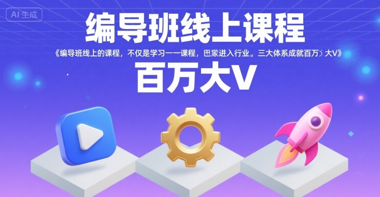 编导班线上课程,不仅是学习一门课程,更是进入一个行业,三大体系成就百万大V-焱冰网创资源库