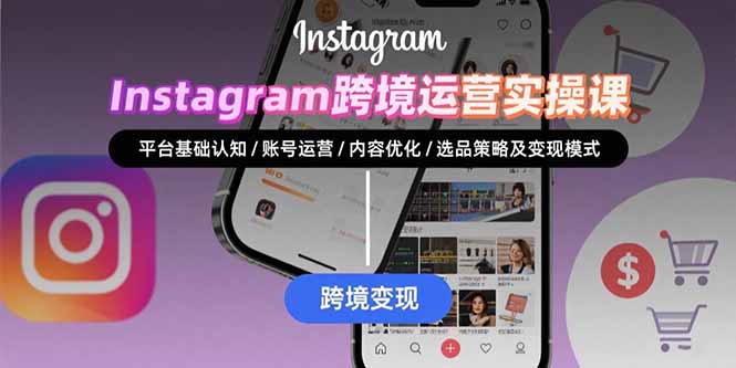 Instagram跨境运营实战:平台认知/账号运营/内容优化/选品策略及变现模式-焱冰网创资源库