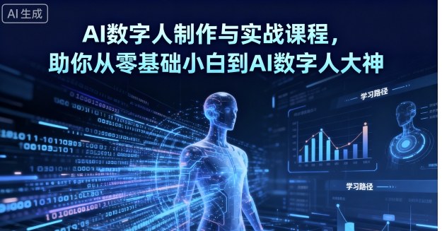 AI数字人制作与实战课程,助你从零基础小白到AI数字人大神-焱冰网创资源库