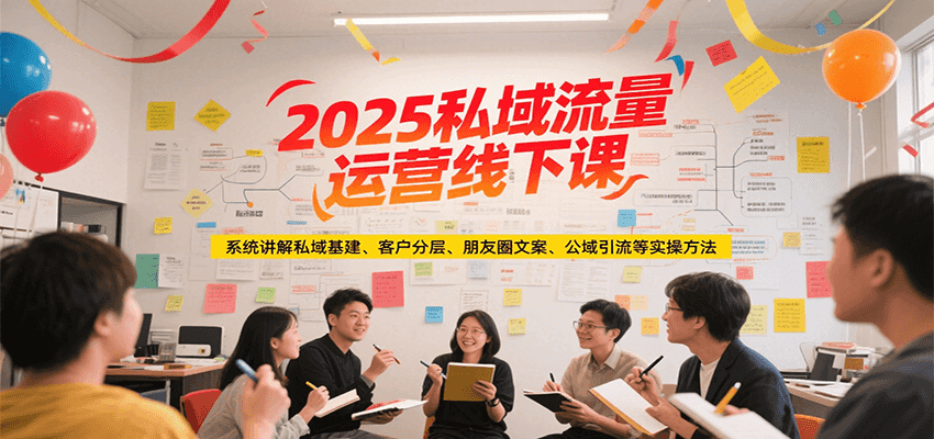 2025私域流量运营线下课，系统讲解私域基建/客户分层/朋友圈文案/公域引流等实操方法-焱冰网创资源库
