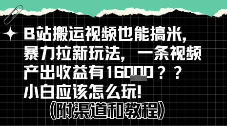 b站掘金计划？搬运视频也能挣拉新的收益，小白应该怎么玩！-焱冰网创资源库
