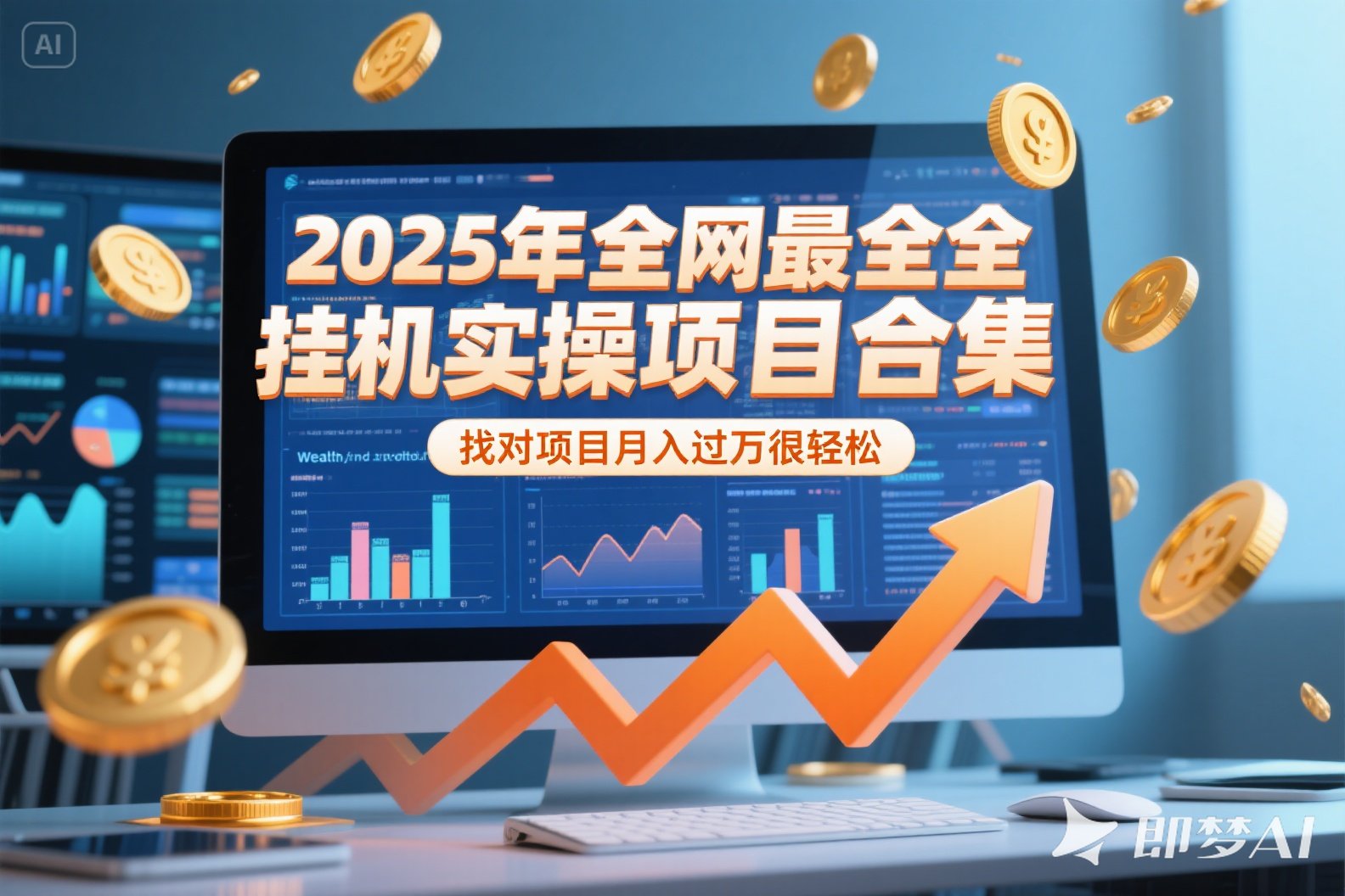 2025年挂机实操项目实操演练，挂机类型，AI直播类型，轻资产创业类型…-焱冰网创资源库