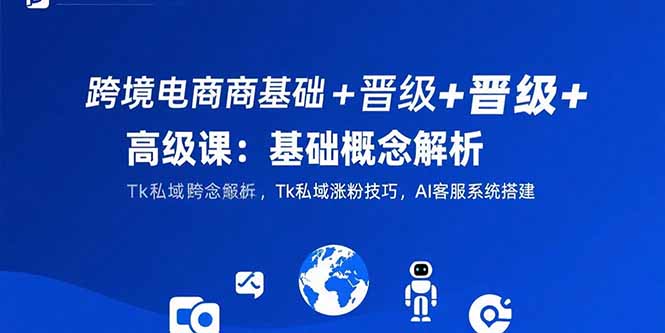 跨境电商基础+晋级+高级课：基础概念解析,Tk私域涨粉技巧,AI客服系统搭建-焱冰网创资源库