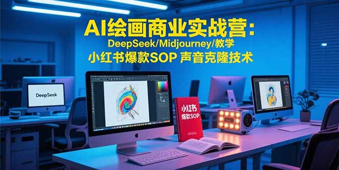 AI绘画商业实战营：DeepSeek/Midjourney/教学 小红书爆款SOP 声音克隆技术-焱冰网创资源库