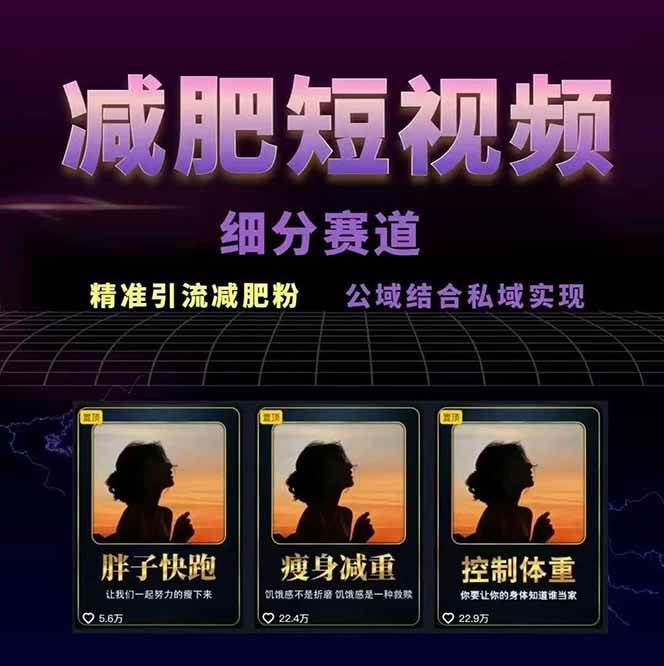 图片[2]-减肥短视频运营实战课：含素材制作、剪映教学，讲精准引流、变现设计与内容模板技巧-爱创业网资源库