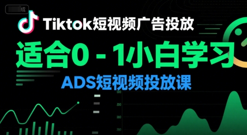 Tiktok短视频广告投放,适合0-1小白学习ADS短视频投放课-焱冰网创资源库