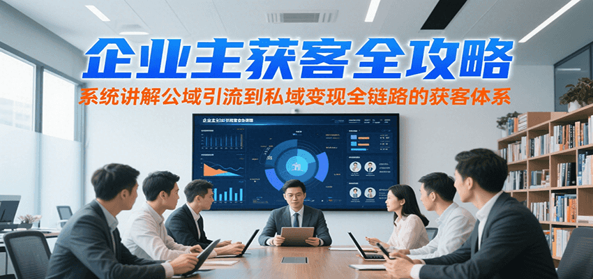 企业主获客全攻略,系统讲解公域引流到私域变现全链路的获客体系-焱冰网创资源库