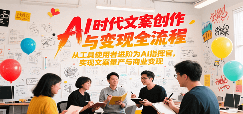 AI时代文案创作与变现全流程，从工具使用者进阶为AI指挥官，实现文案量产与商业变现-焱冰网创资源库