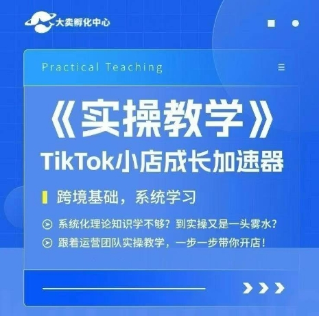 大卖家孵化中心TikTok实操课，TikTok小店成长加速器，跨境基础系统学习，一步一步带你开店-焱冰网创资源库