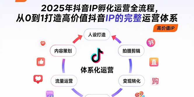 2025年抖音IP孵化运营全流程,从0到1打造高价值抖音IP的完整运营体系-焱冰网创资源库