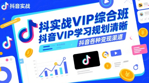 抖音实战VIP综合班，抖音VIP学习规划请晰抖音各种变现渠道-焱冰网创资源库