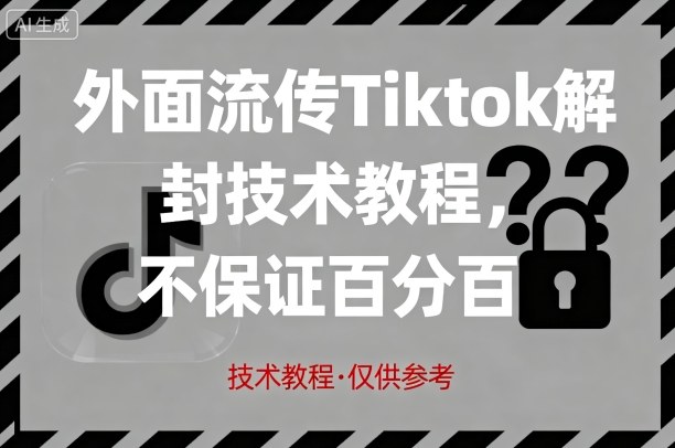 外面流传Tiktok解封技术教程,不保证百分百,具体自测-焱冰网创资源库