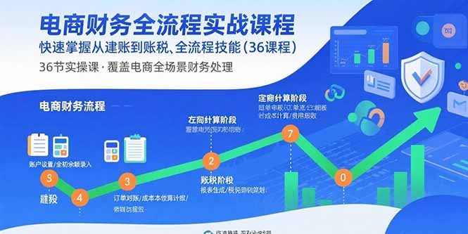 电商财务全流程实战课程：快速掌握从建账到报税的全流程技能(36节课-焱冰网创资源库
