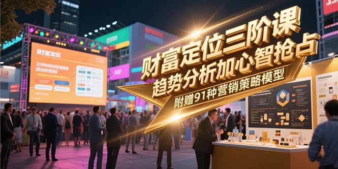 财富定位三阶课,趋势分析加心智抢占,附赠91种营销策略模型-焱冰网创资源库