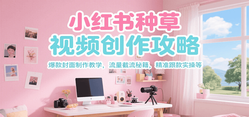 小红书种草视频创作攻略，爆款封面制作教学 ，流量截流秘籍 ，精准跟款实操等-焱冰网创资源库