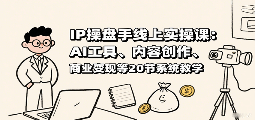 IP操盘手线上实操课:AI工具、内容创作、商业变现等20节系统教学-焱冰网创资源库