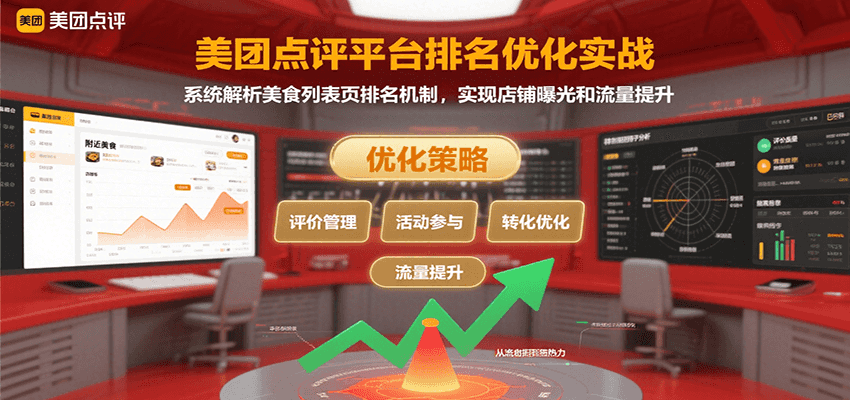 美团点评平台排名优化实战,系统解析美食列表页排名机制,实现店铺曝光和流量提升-焱冰网创资源库