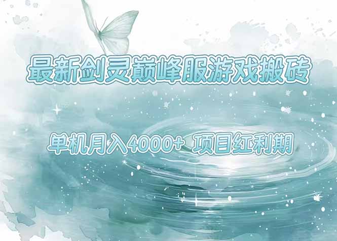 最新剑灵巅峰服游戏搬砖,项目红利期,单机稳定4000+操作简单好上手-焱冰网创资源库