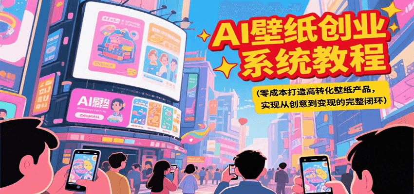 AI壁纸创业系统教程，零成本打造高转化壁纸产品，实现从创意到变现的完整闭环-焱冰网创资源库